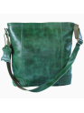 Women's Bucket Style Buffalo Leather Green Shoulder Crossbody Laptop Office Bag